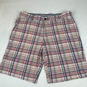 Tommy Bahama Chip Shot Caddie Short Pink Plaid 34" Island Performance Men's Golf